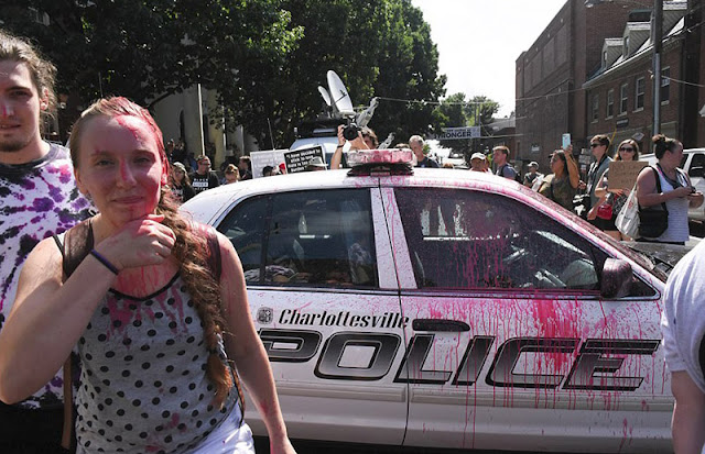 Charlottesville Car Ram: Man Snaps after 5 Hours of Violence by Antifa Thugs 3 paint%2Bbomb