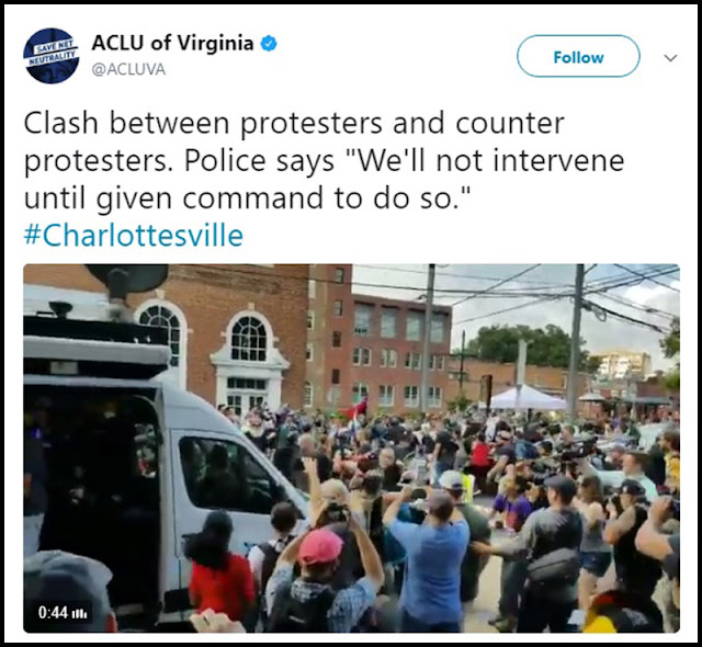 Charlottesville Car Ram: Man Snaps after 5 Hours of Violence by Antifa Thugs 5 ACLUTweet