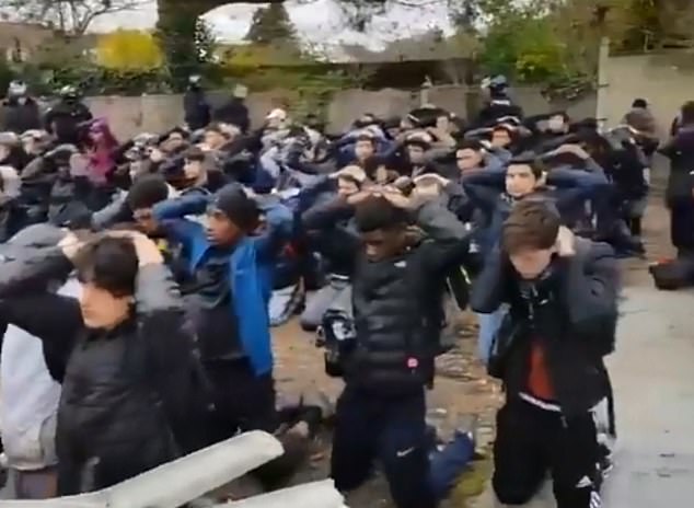 Macron the Tyrant sends Riot Cops to Arrest an Entire High School of Children at Gunpoint 3 7118600 6469939 image m 21 1544147218375