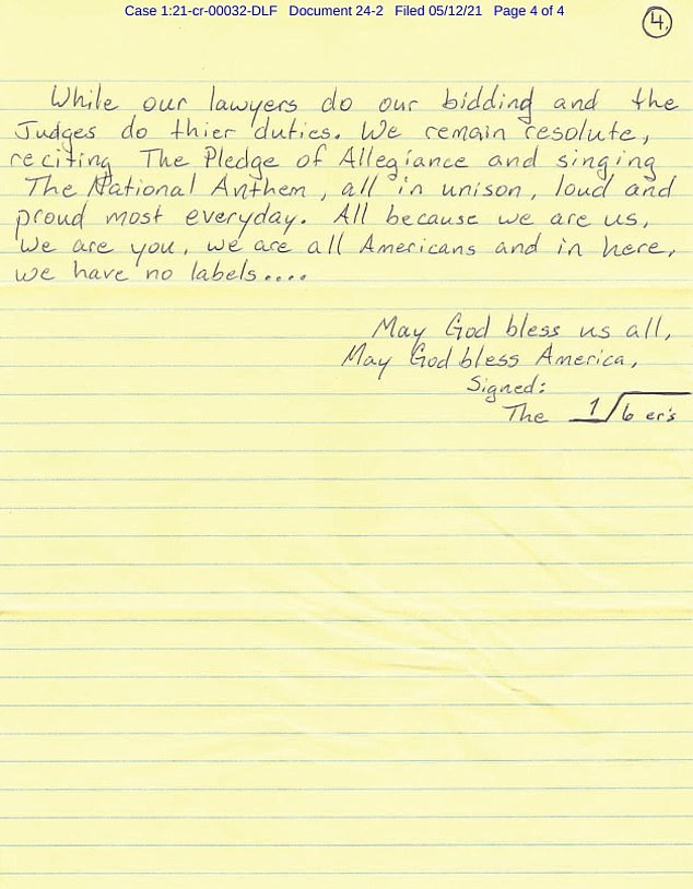 Pro-Trump Capitol protesters are being Tortured in Washington DC jail like in Guantanamo Bay 5 43145757 9602127 Page 4 of 4 of Reffitt s letter a 22 1622570383331
