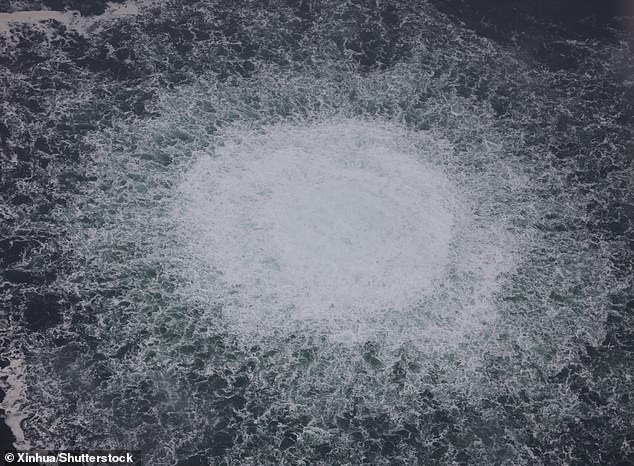 Nord Stream first images Reveal it was attacked with Extreme Force 3 63178355 11287213 Pictured An aerial photo provided by the Swedish Coast Guard on m 26 1665058094124