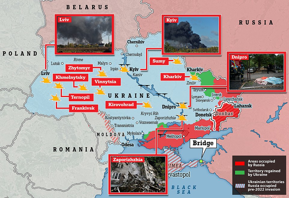 War Criminal Putin Unleashes Hell on Ukraine, Strikes Many Cities, Killing Dozens of Civilians ONLY 2 63301685 11298407 image a 90 1665400034049