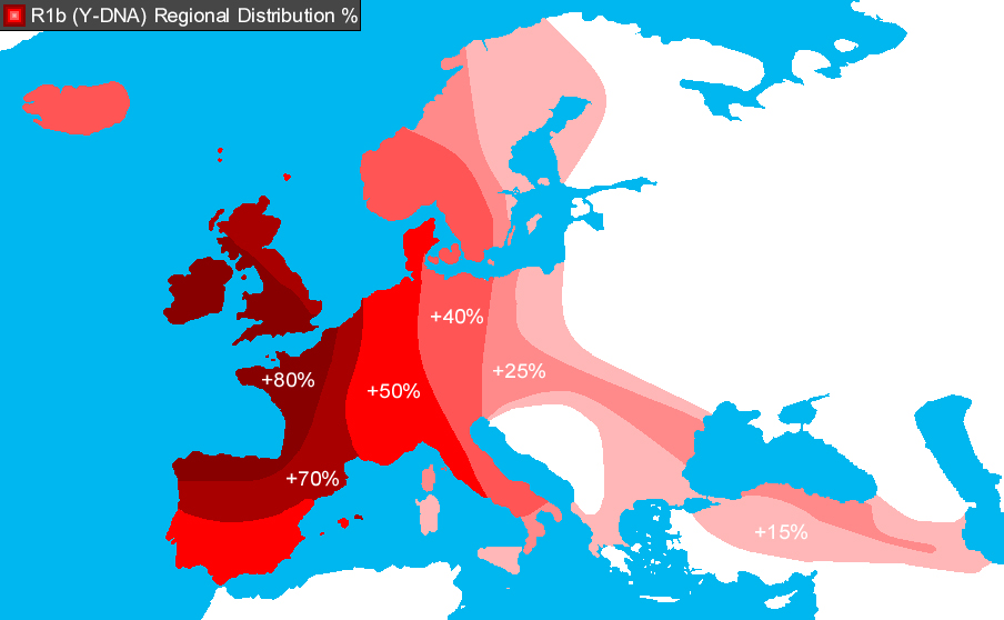 King Tut's DNA is Western European 2 r1b dna distribution
