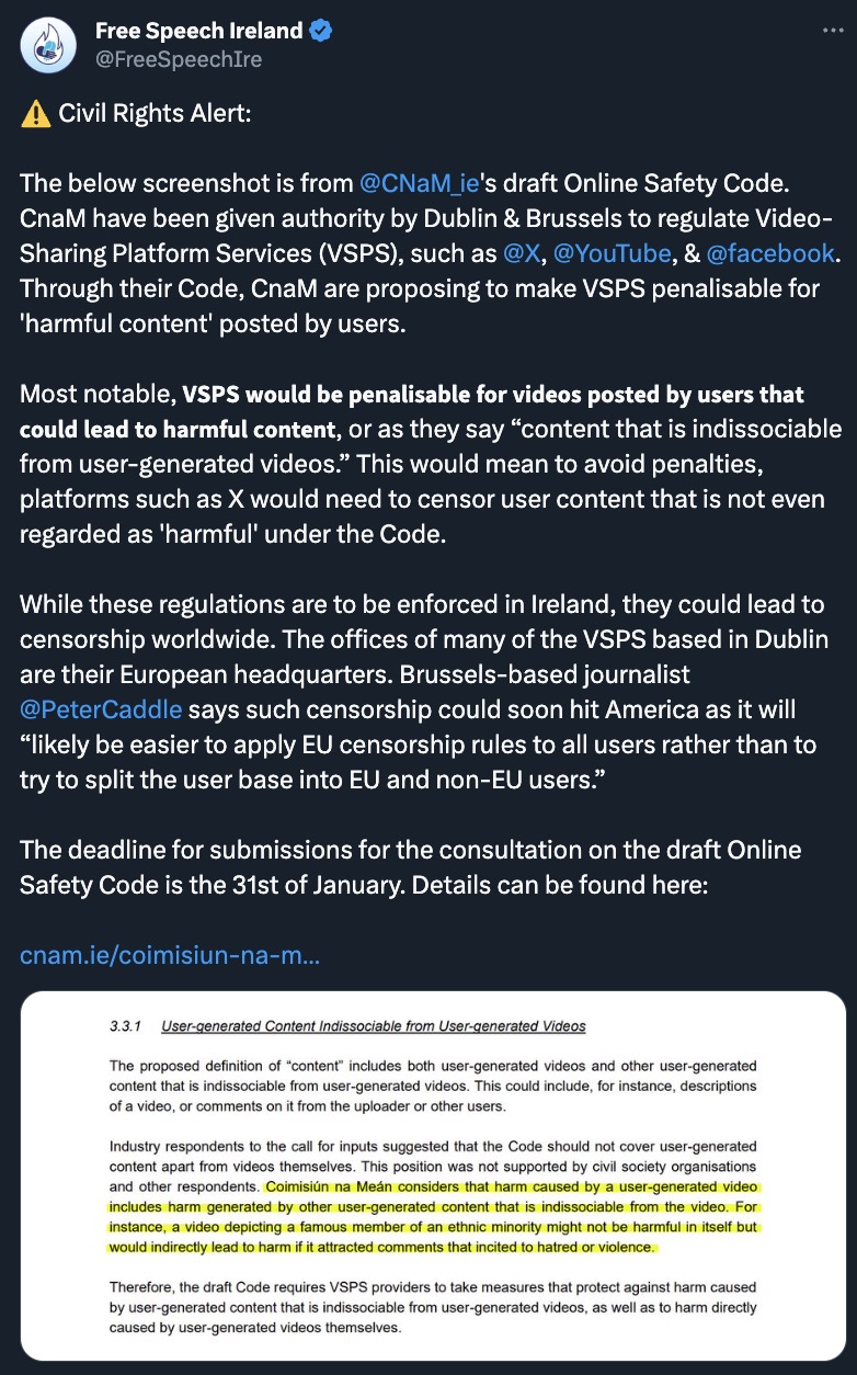 Shock: Ireland Goes Full Communist, Issues Law to Arrest Citizens Who Push 'Misinformation' 2 ireland anti speech law 2024