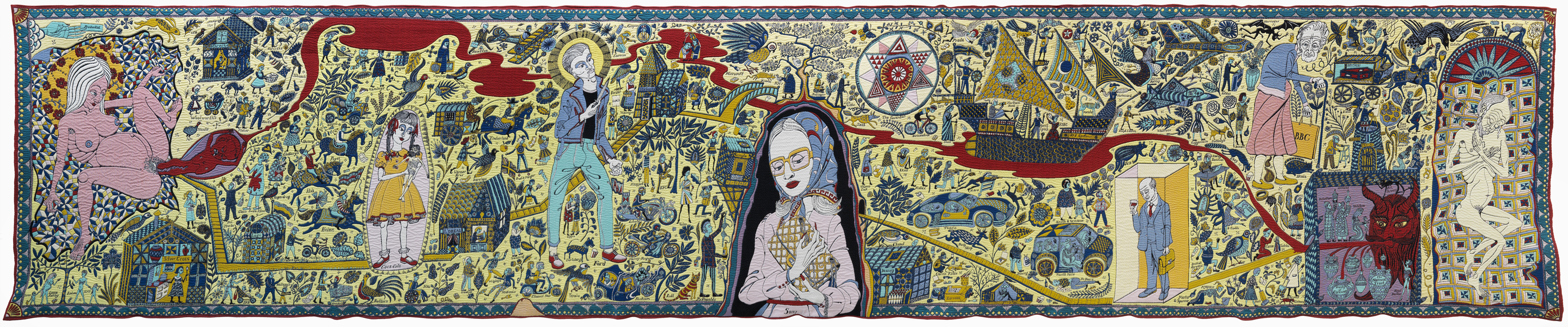 Bizarre Satanic Tapestry Displayed at WEF Davos Summit 2 the walthamstow tapestry full
