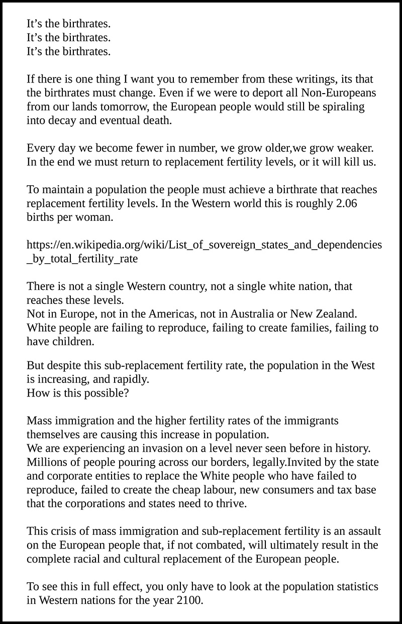NZ terrorist describes his reasons in Manifesto, says he did it to stop Globalism 2 5U1DVwy