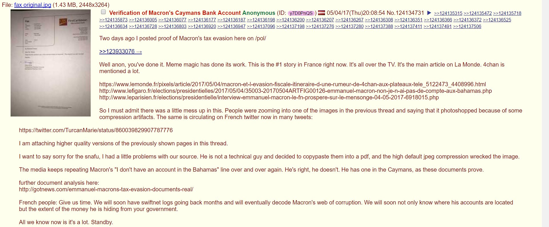 Macron's Tax Evasion Busted on 4Chan, Proof of Off-Shore Bank Account 4 5mmmrtM