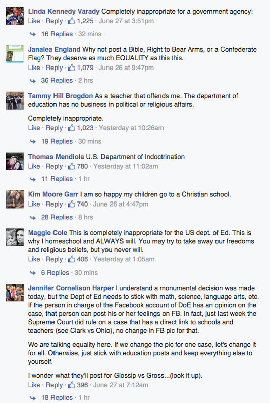 Education Department’s Support for Gay Marriage Sparks Outrage 2 faceb ed