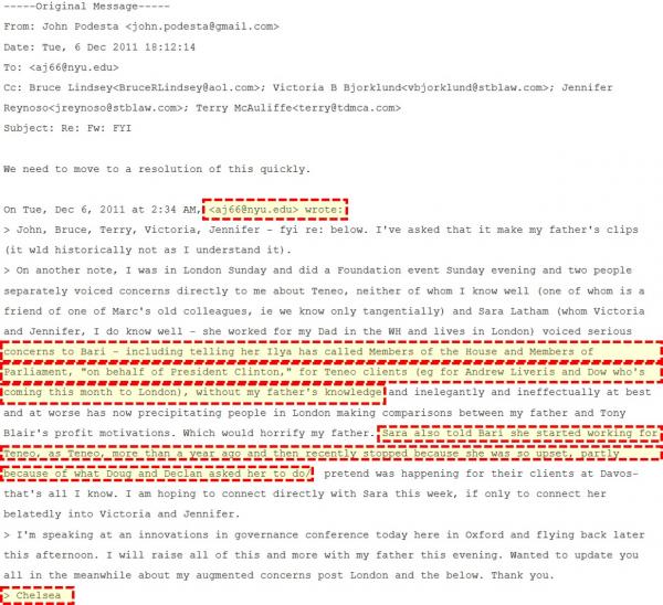 "Spoiled Brat" Chelsea & Bill Clinton Drove A Clinton Foundation Official Suicidal - Wikileaks 3 2016 10 10 Chelsea 3 0