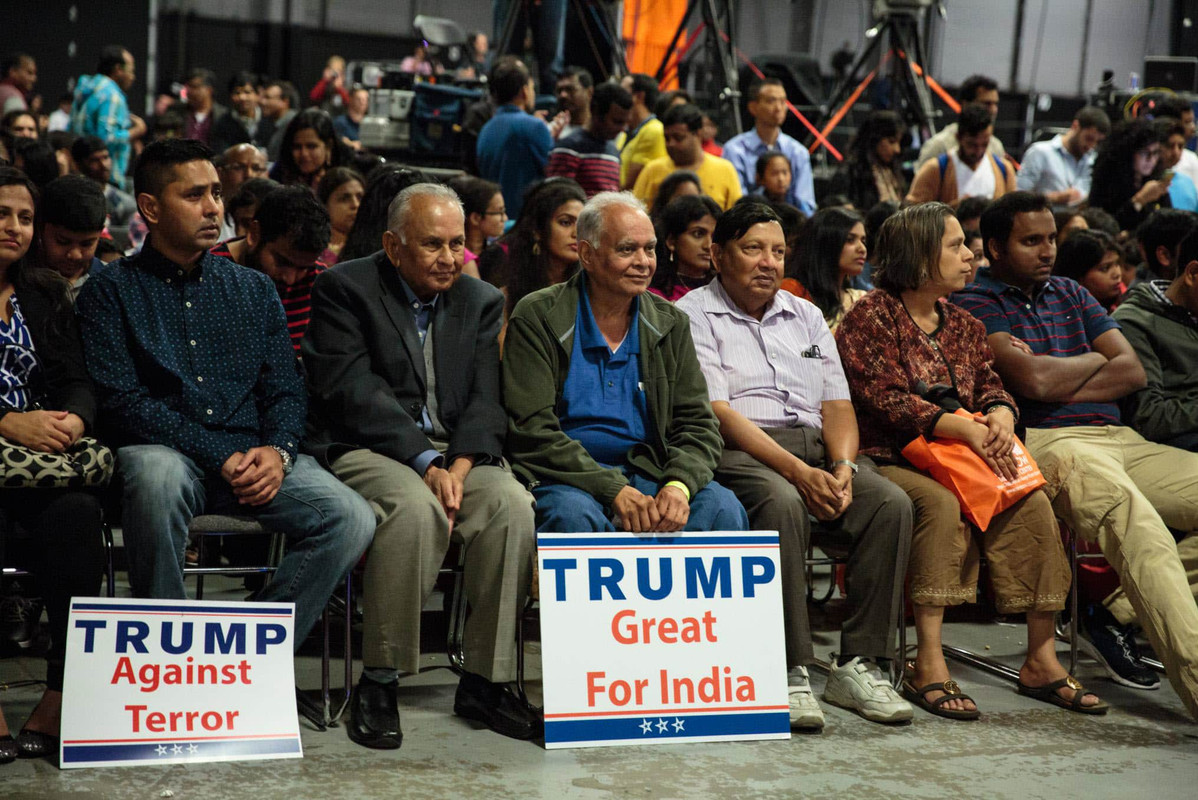 THOUSANDS of INDIANS Attend Trump Speech, ZERO MEDIA COVERAGE! 2 indians for trump