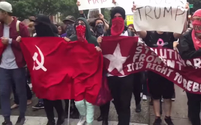 Riots Getting out of Control, They are now shouting "Kill Trump" 6 communists hate trump march