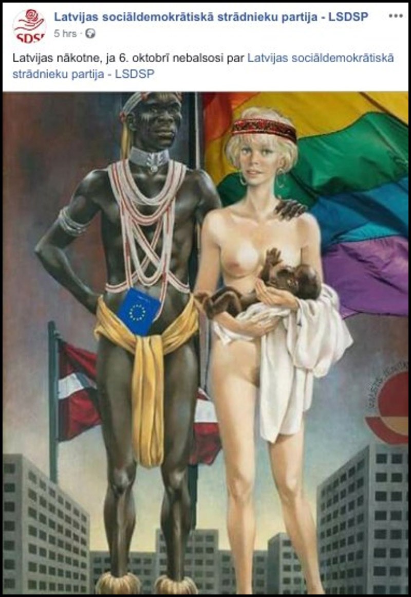 Latvian Communist Party Accused of Racism After Portraying European Genocide in Posters 2 agzBmIJC o