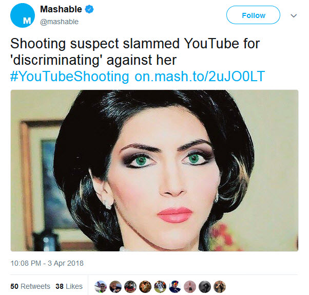 Vegan Muslim Woman goes Rampage at Youtube HQ, Fake Media Photoshops her, says she's White 4 CUcG2Qs