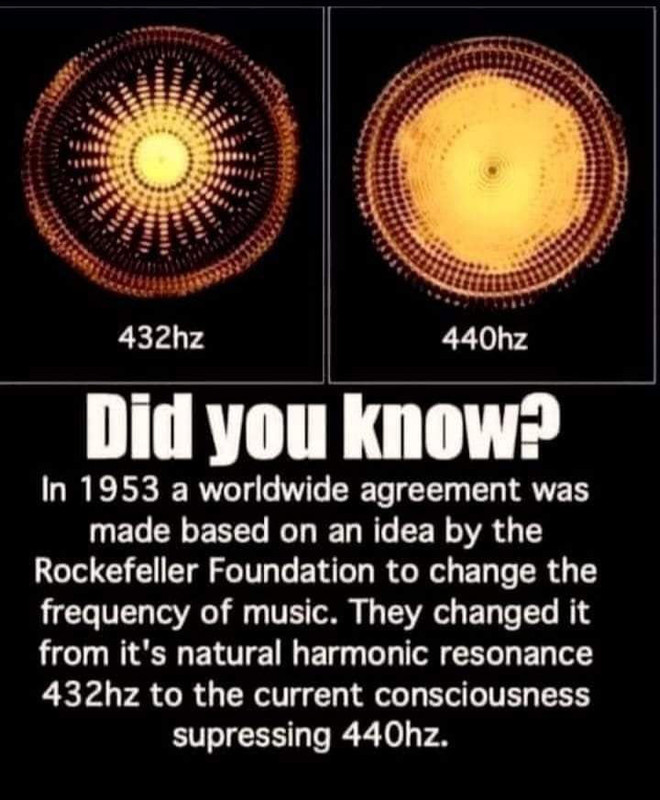 Governments are Manipulating Human Mentality through Music Tuned at 440HZ instead of 432HZ 2 432hz vs 440hz water rockerfellons