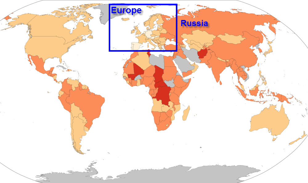 Showing the TRUE RUSSIA as it is to the Delusional Russophiles 10 Europe rape map
