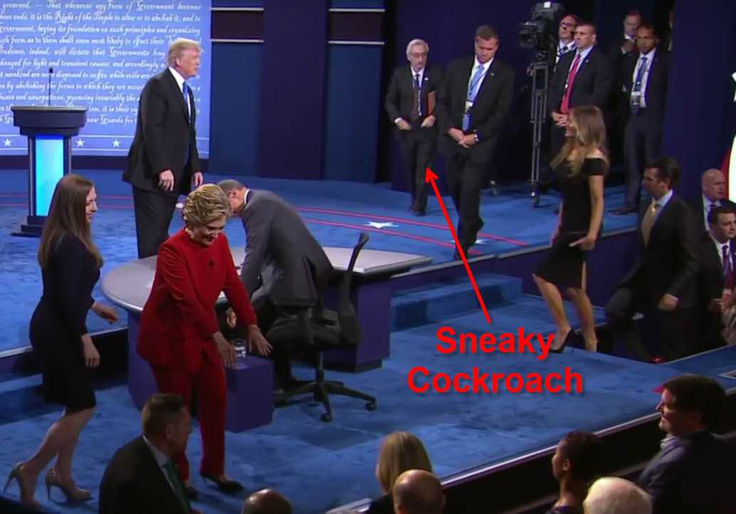 Cheating Hillary Wore Cheap eBay Spy Earpiece During Debate 7 sneaky cockroach