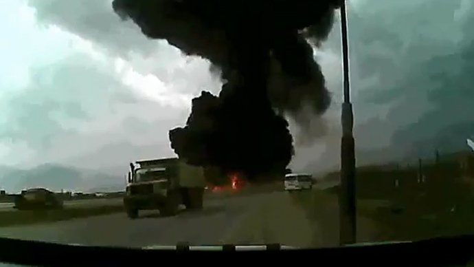 US Boeing 747 crash and burn caught on dashcam in Afghanistan 4 2