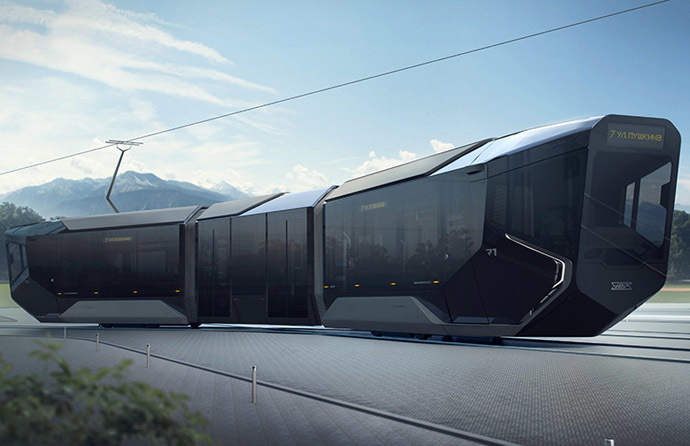 Futuristic new Russian streetcar revealed 6 tram 1