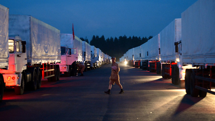 Russia's 2nd Ukraine aid convoy of 200 trucks crosses border 1 convoy