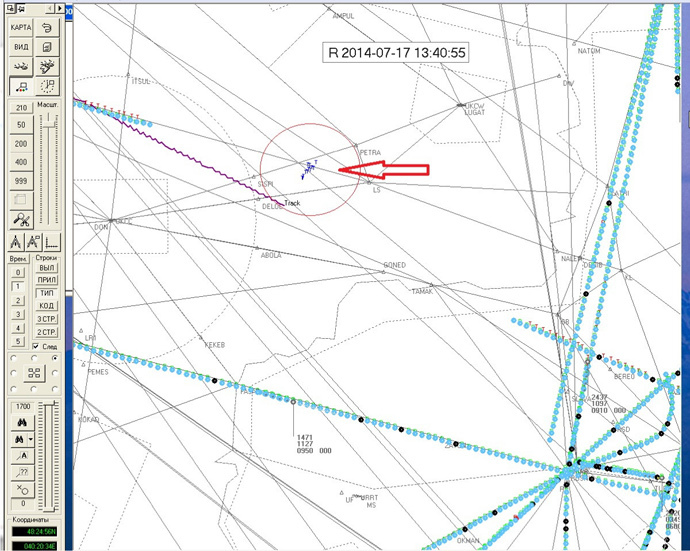 New radar data indicates other jets on MH17 course before crash 2 map 2