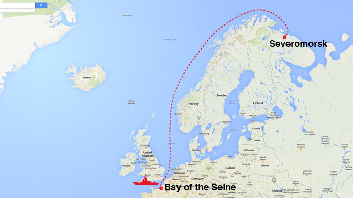 Russian battleships training in the English Channel 4 map