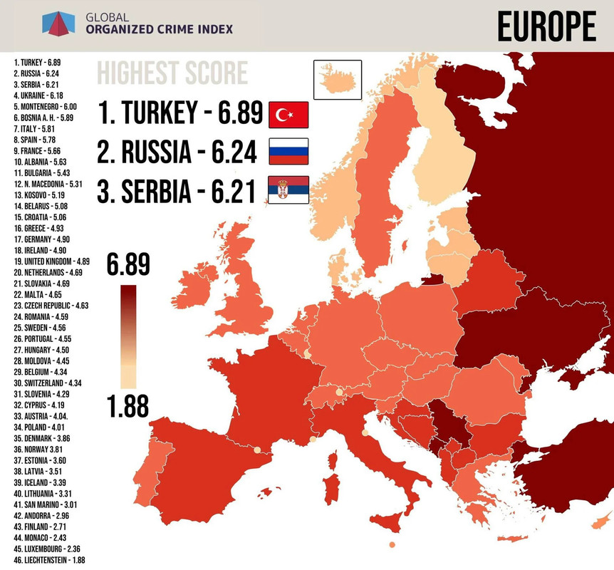 Showing the TRUE RUSSIA as it is to the Delusional Russophiles 9 Europe Organized Crime map
