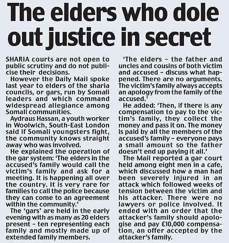 Britain has 85 sharia courts: The astonishing spread of the Islamic justice behind closed doors 3 elders dole out justice graphic