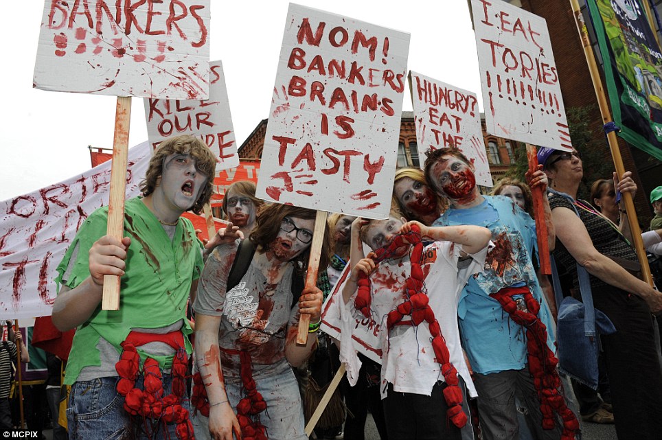 Zombies Join the Wall Street Protests in New York 2 article 0 0E30515E00000578