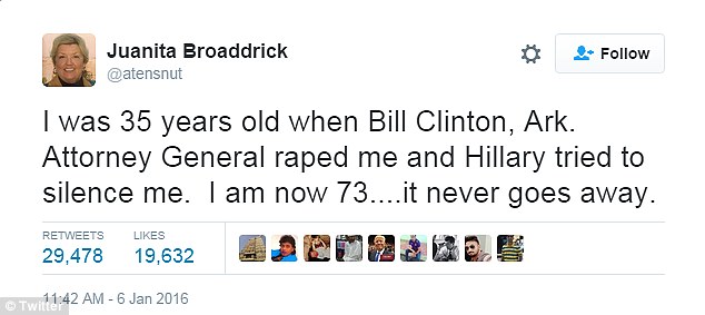 Juanita Broaddrick Witness Comes Forward: Bill Clinton Raped Juanita 2 3489421500000578 3607010 image a 23 1464108171504