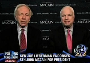 Investigative reporter Michael Collins Piper takes a look behind the scenes at leftist Republican John McCain 1 lieberman endorses mccain final
