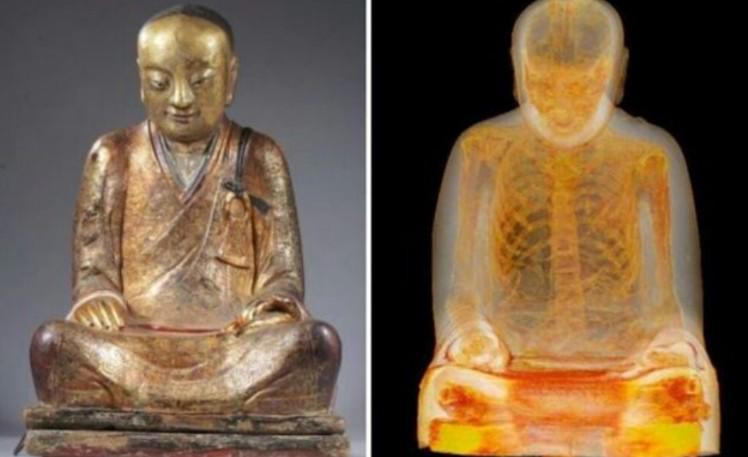 CT scan reveals 1000 years old mummy inside statue of Buddha 2 B bKQRfCIAAMB1Z