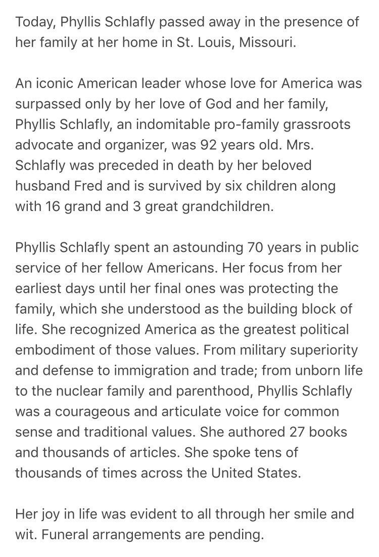 Conservative Icon Phyllis Schlafly Dies at 92 2 CroKhtPWEAAUFER