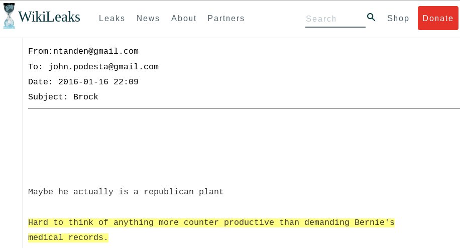Wikileaks Podesta 3rd Batch: Donna Brazile Conspired with Hillary to Defeat Bernie 3