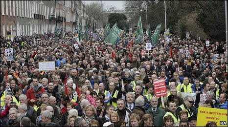 Huge protest over Irish economy 1 45500308 006912927 1