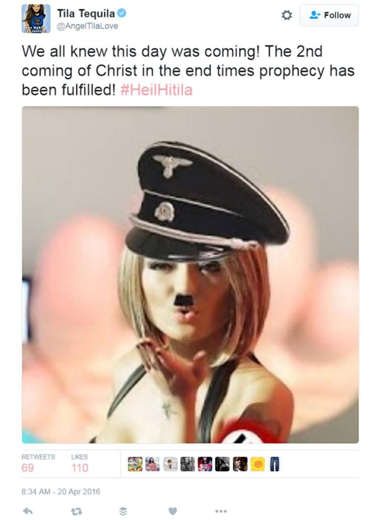 Nazi Asian girl Tila Tequila happy she's pregnant with second half-White child 5 nkUJhuc