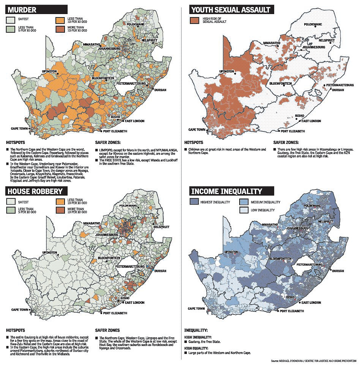 South Africa crimes Statistics 2007-2008 1 south africa crime map