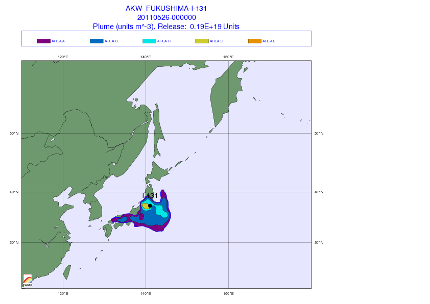 Super Typhoon Songda Projected To Pass Over Fukushima Nuclear Power Plant 3 20110526 I 131 FUKU