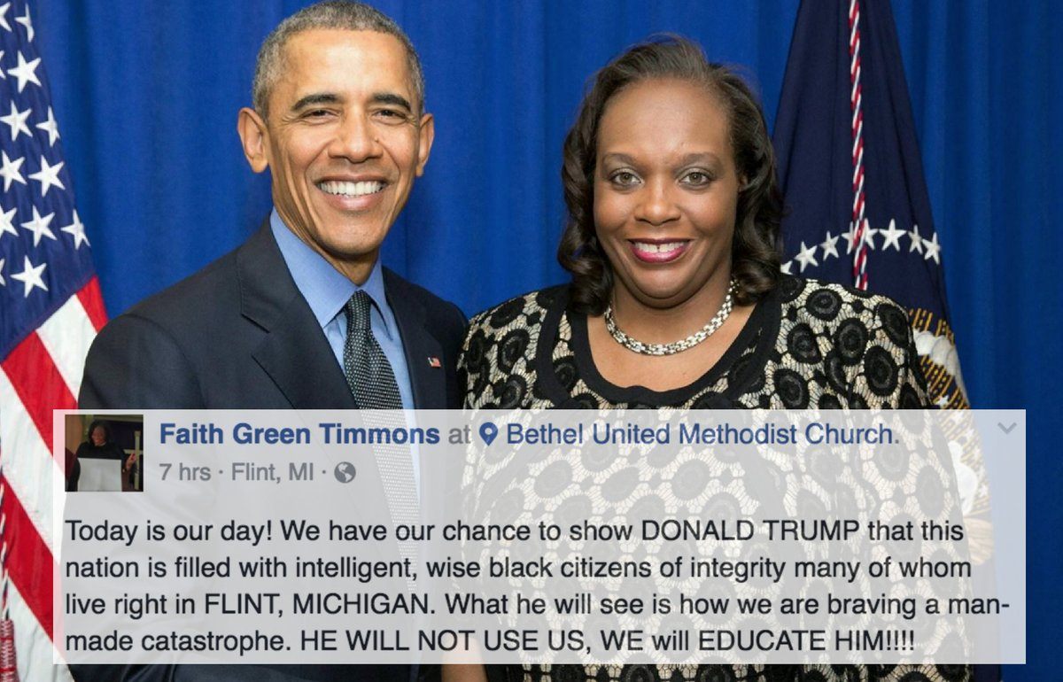 Rude Flint Pastor Who Interrupted Trump Exposed, Posted Pre-Plan On Facebook 2 pastor green