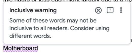 Google Rolls Out Feature That Corrects You With Woke 'Inclusive' Language 3 google inclusive words 2