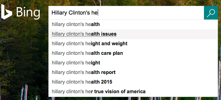 Google Censors ‘Hillary Clinton Health Problems’ Search Results 2 bing hillary32